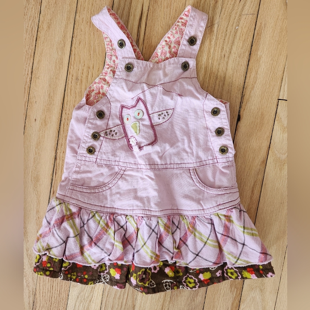 Baby Dress Pink Owl Patterned